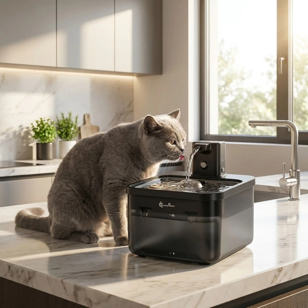 Fontaine à eau pour chat en inox | La Source Royale