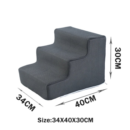 Le Grand Degré, escalier pour chat en mousse 3 marches, housse en maille anthracite