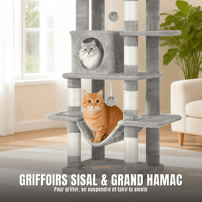Arbre à chat 170 cm multi-niveaux | Le Perchoir Royal - Le Palais des Chats
