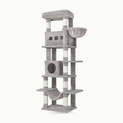 Arbre à chat 170 cm multi-niveaux | Le Perchoir Royal - Le Palais des Chats