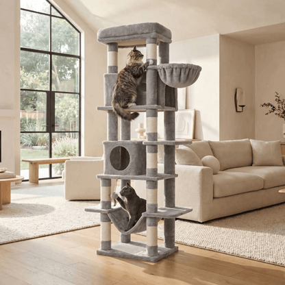 Arbre à chat 170 cm multi-niveaux | Le Perchoir Royal - Le Palais des Chats