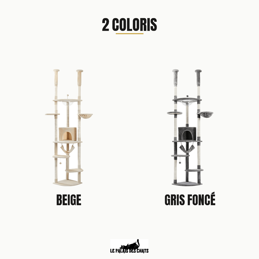 Arbre à chat Hauteur Royale, 2 coloris : beige, gris foncé