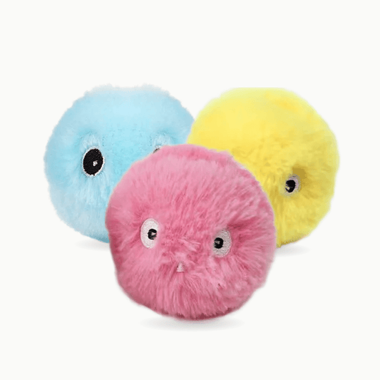 Balle interactive sonore en peluche pour chat | Le Pompon Royal - Le Palais des Chats