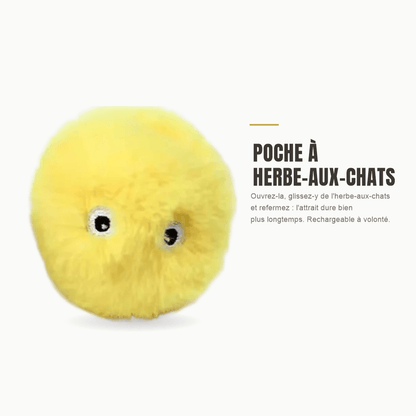Balle interactive sonore en peluche pour chat | Le Pompon Royal - Le Palais des Chats