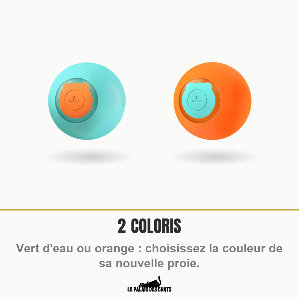 Balle rebondissante automatique pour chat, 3 modes & lumière LED, rechargeable USB | Rebond Royal - Le Palais des Chats
