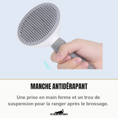 Manche antidérapant à relief de la brosse autonettoyante pour chat