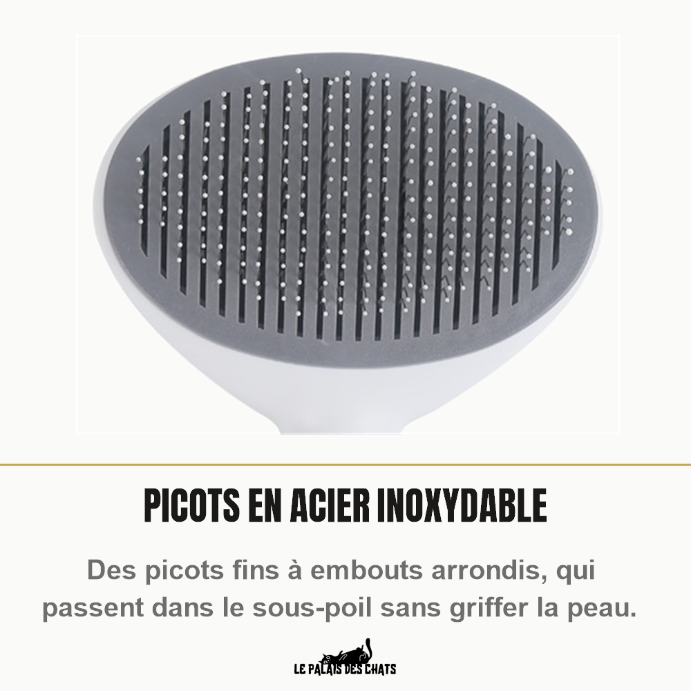 Picots fins en acier inoxydable à embouts arrondis de la brosse pour chat
