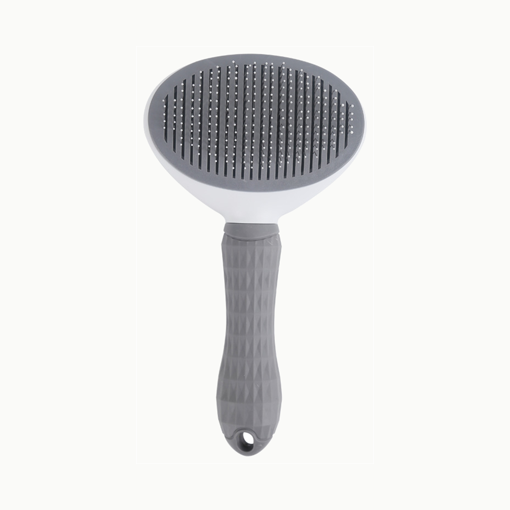 Brosse autonettoyante pour chat grise à picots rétractables en acier | Nettoyage Royale