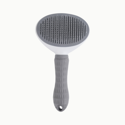 Brosse autonettoyante pour chat grise à picots rétractables en acier | Nettoyage Royale