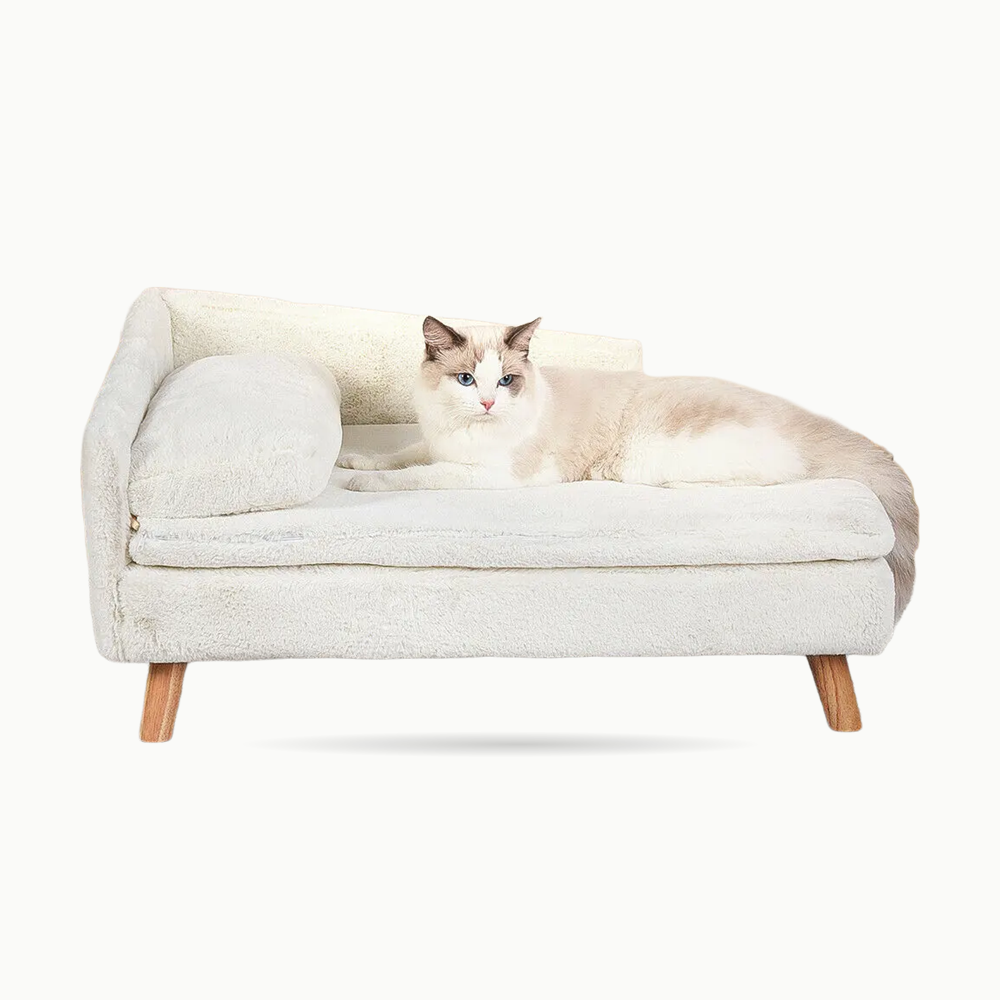 Canapé-lit en peluche pour chat, Cat Deluxe, blanc