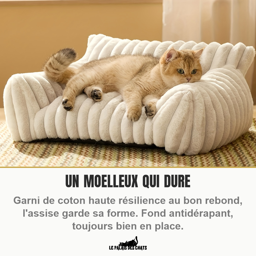Canapé pour chat Royal Sofa crème, assise moelleuse en coton haute résilience