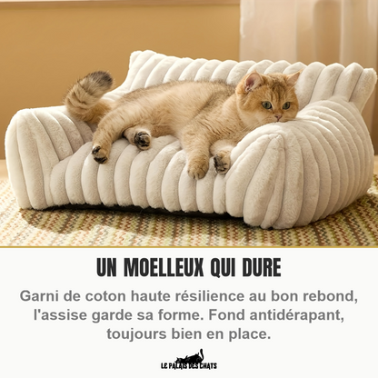 Canapé pour chat Royal Sofa crème, assise moelleuse en coton haute résilience