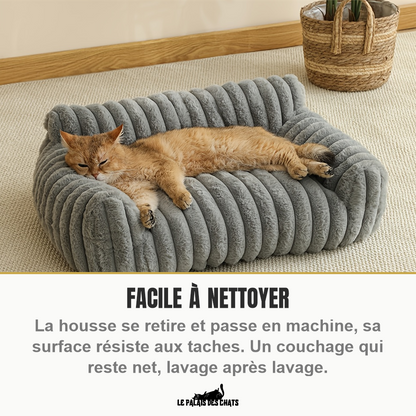Canapé pour chat Royal Sofa gris, housse déhoussable lavable en machine