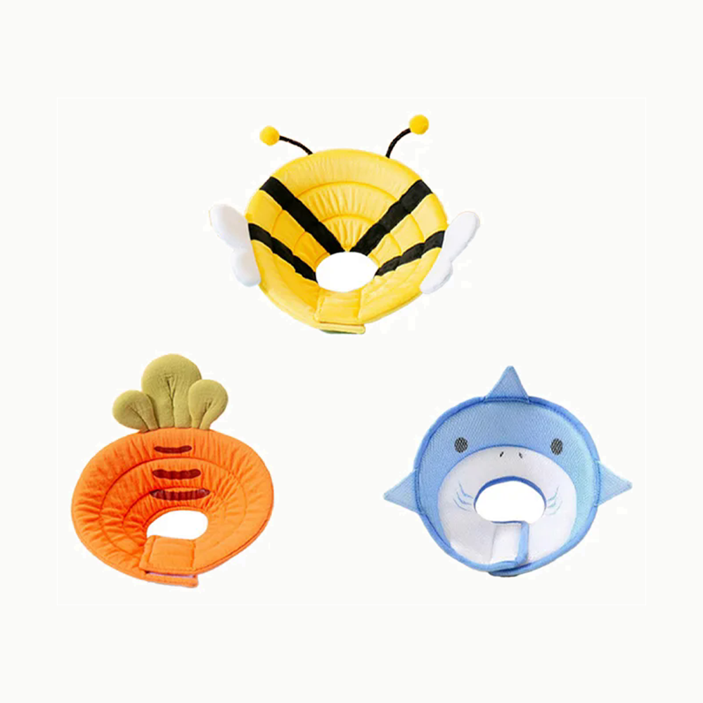 Lot des trois collerettes de convalescence pour chat, requin abeille et carotte