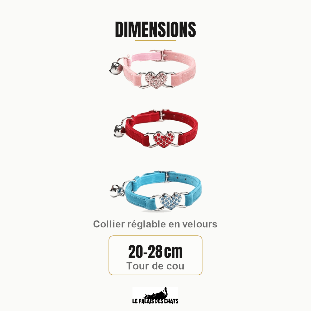 Collier pour chat | Coeur de velours - Le Palais des Chats