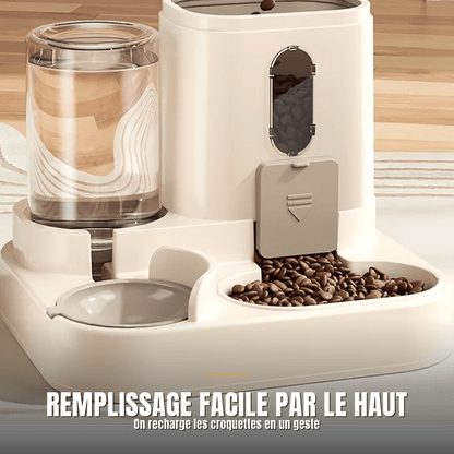 Distributeur automatique 2-en-1 croquettes et eau pour chat | La Station Royale - Le Palais des Chats