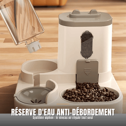 Distributeur automatique 2-en-1 croquettes et eau pour chat | La Station Royale - Le Palais des Chats
