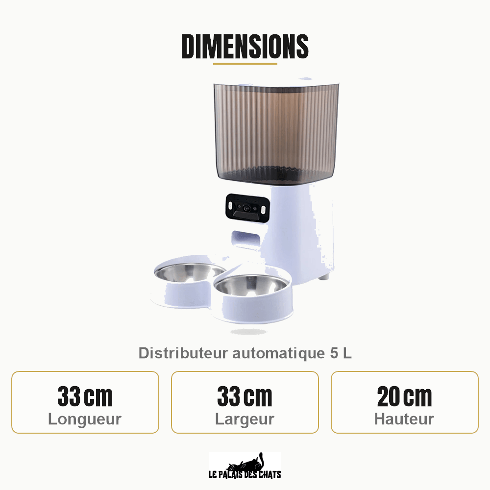 Distributeur automatique de croquettes pour chat WiFi avec caméra | Croq'Majesté - Le Palais des Chats