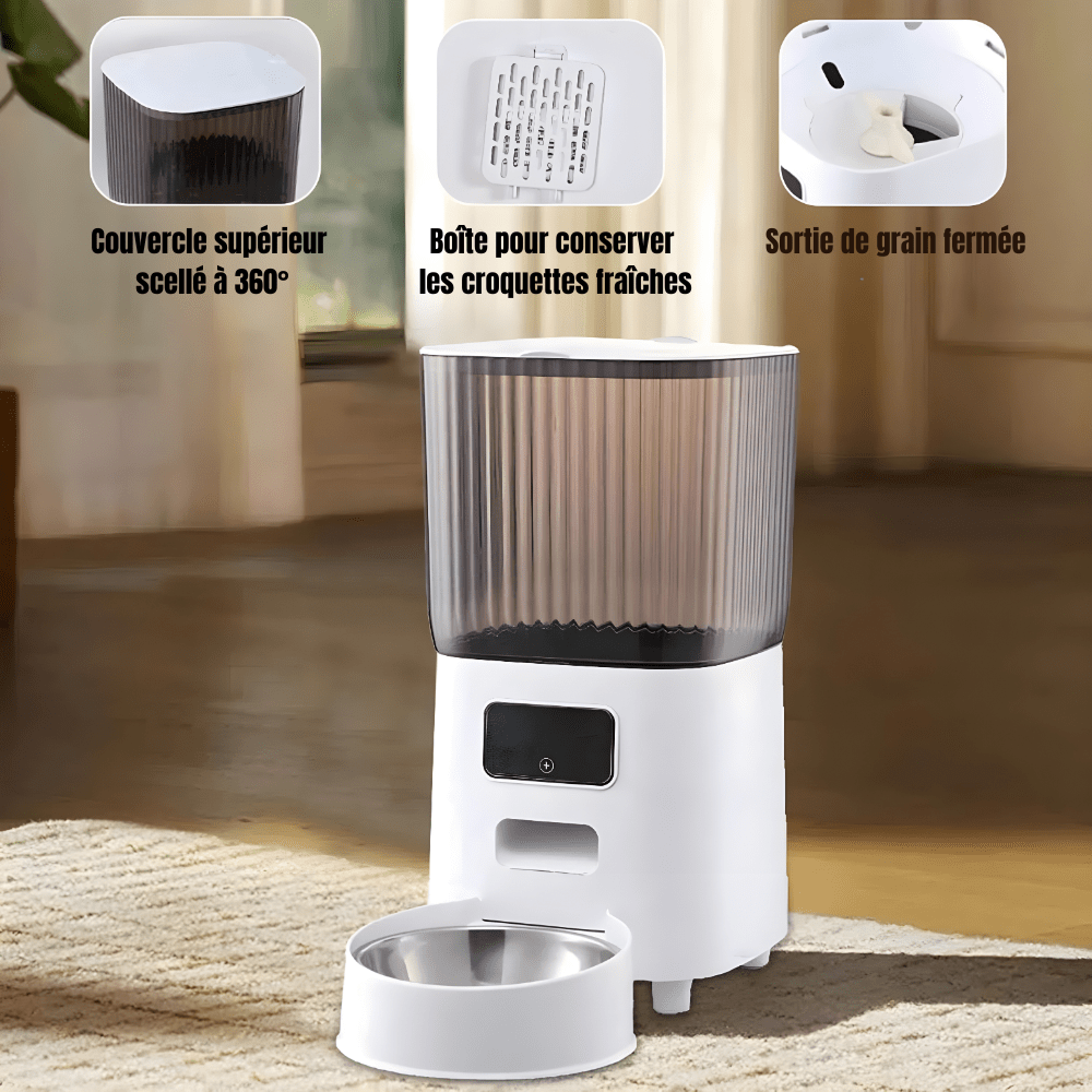 Distributeur automatique de croquettes pour chat WiFi avec caméra | Croq'Majesté - Le Palais des Chats