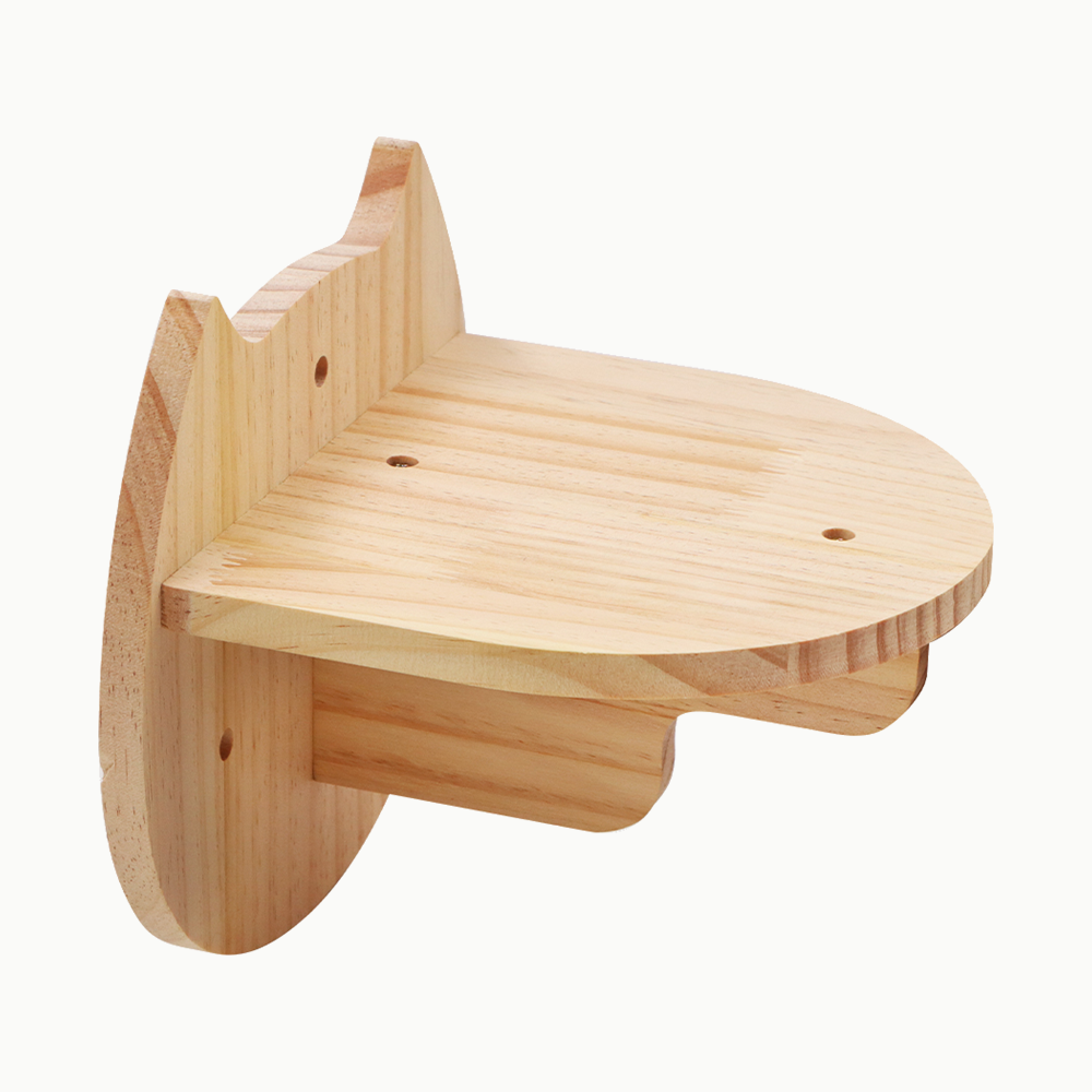 Étagère murale pour chat en bois en forme de tête de chat