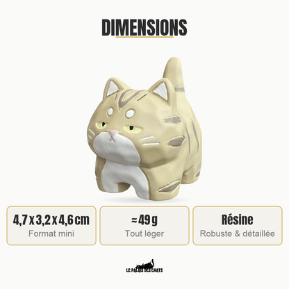 Dimensions de la figurine chat grognon en résine | Le Petit Ronchon