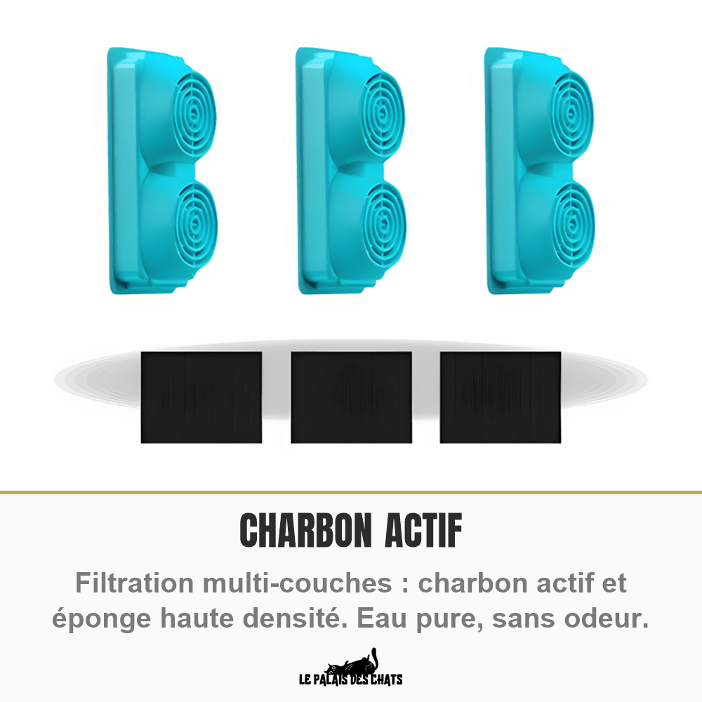 Filtres à charbon actif pour fontaine 3,2 L (compatible La Source Cristalline et Impériale) | Le Cœur Cristallin - Le Palais des Chats