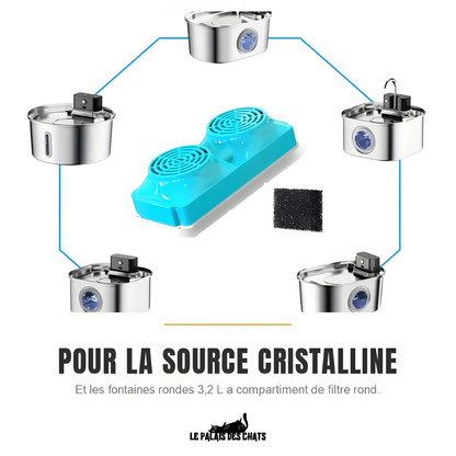 Filtres à charbon actif pour fontaine 3,2 L (compatible La Source Cristalline et Impériale) | Le Cœur Cristallin