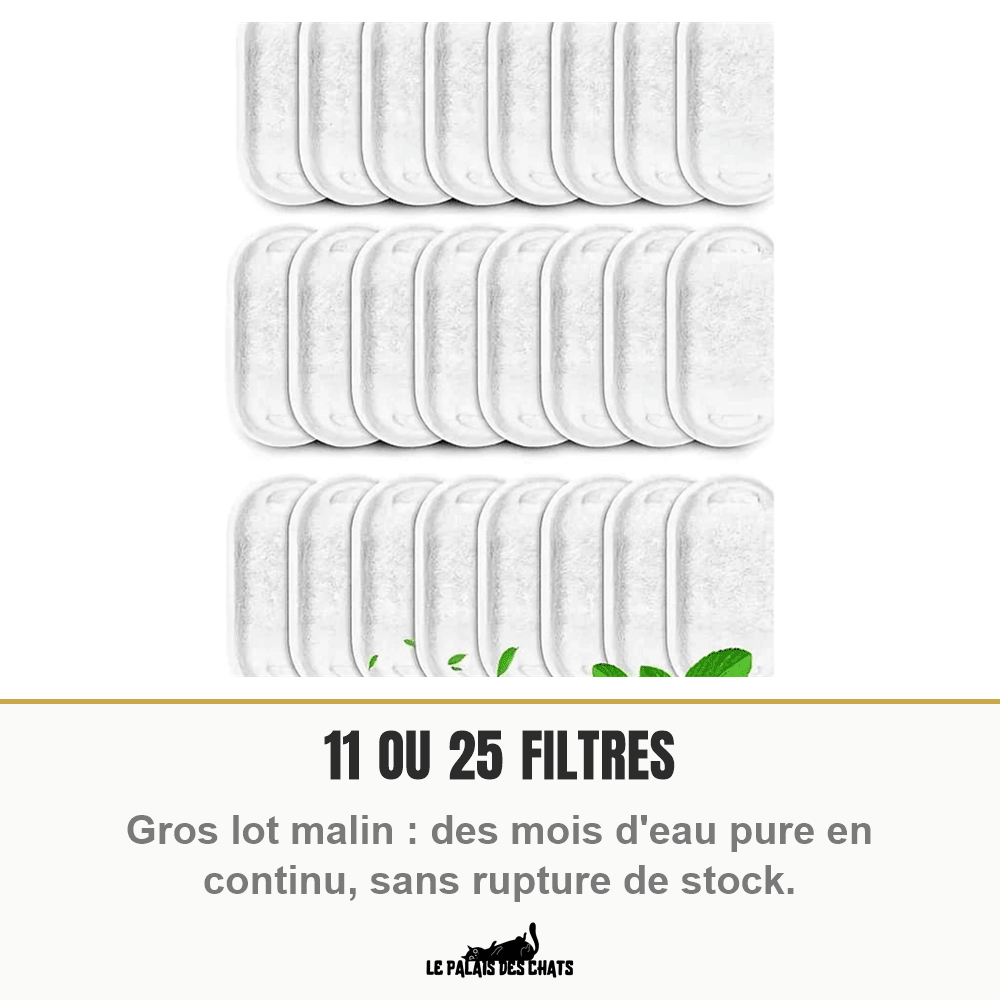 Filtres universels charbon actif 74 mm pour fontaine à chat | Source Pure Universelle - Le Palais des Chats