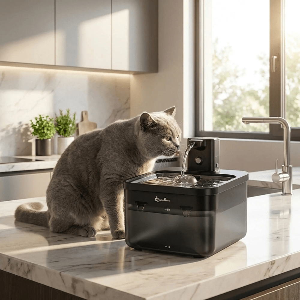 Fontaine à eau pour chat en inox | La Source Royale - Le Palais des Chats