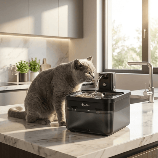 Fontaine à eau pour chat en inox | La Source Royale - Le Palais des Chats
