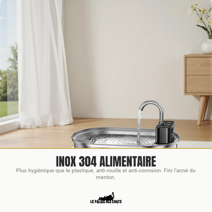 Fontaine pour chat en acier inoxydable 304 alimentaire, hygiénique et anti-rouille