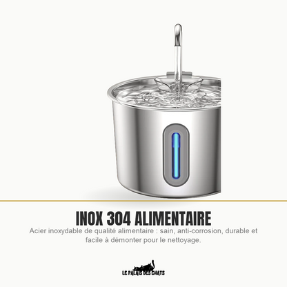 Fontaine pour chat en acier inoxydable 304 alimentaire, facile à démonter