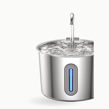 Fontaine à eau pour chat compacte 2,2 L en inox La Source Sereine
