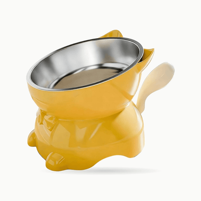 Gamelle surélevée et inclinée pour chat en inox, design chat | La Gamelle Perchée - Le Palais des Chats