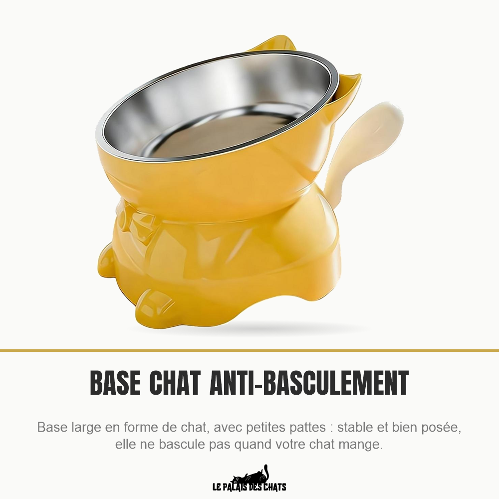 Base en forme de chat anti-basculement de la gamelle