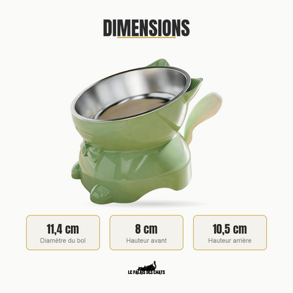 Dimensions de la gamelle surélevée pour chat