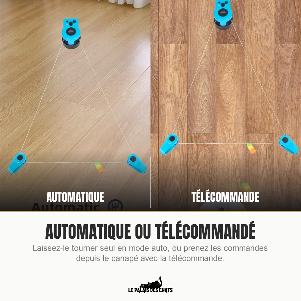 Jouet interactif électrique pour chat à leurre et télécommande | Attrape-Moi Si Tu Peux