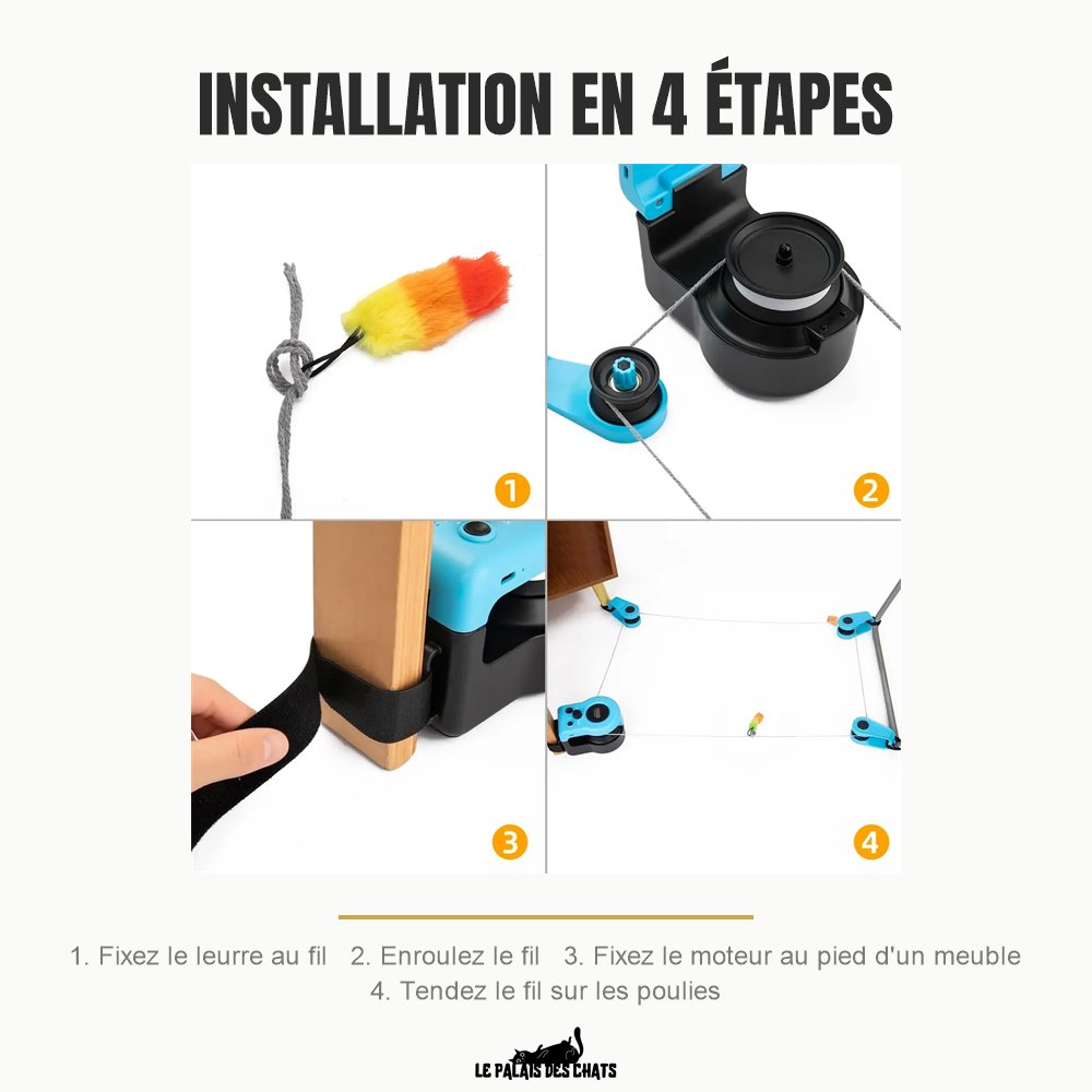 Jouet interactif électrique pour chat à leurre et télécommande | Attrape-Moi Si Tu Peux