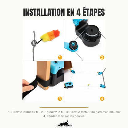 Jouet interactif électrique pour chat à leurre et télécommande | Attrape-Moi Si Tu Peux