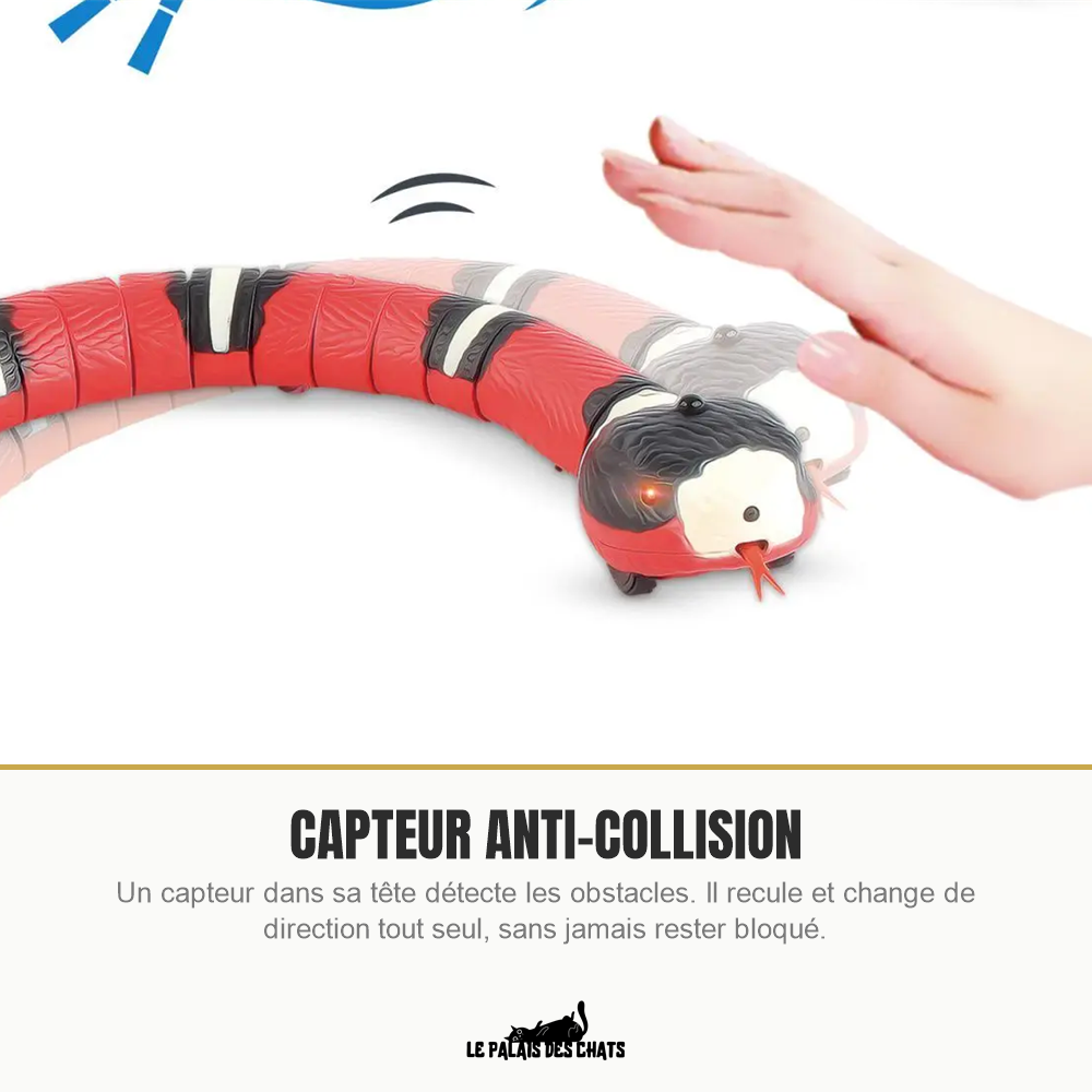 Le serpent électronique détecte les obstacles et change de direction tout seul grâce à son capteur