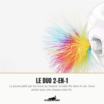 Plume rotative et balle, le duo 2-en-1 du jouet pour chat Le Tourbillon Félin