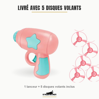 Lanceur pour chat livré avec 5 disques volants