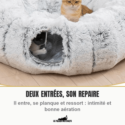Panier tunnel 2-en-1 pour chat | Doux Ronrons - Le Palais des Chats