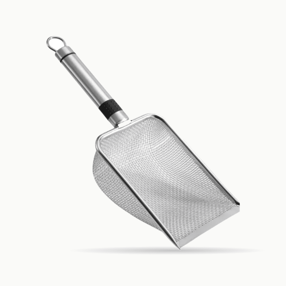 Pelle à litière pour chat en inox, tamis à maille fine 5 mm | Le Tamis Royal - Le Palais des Chats