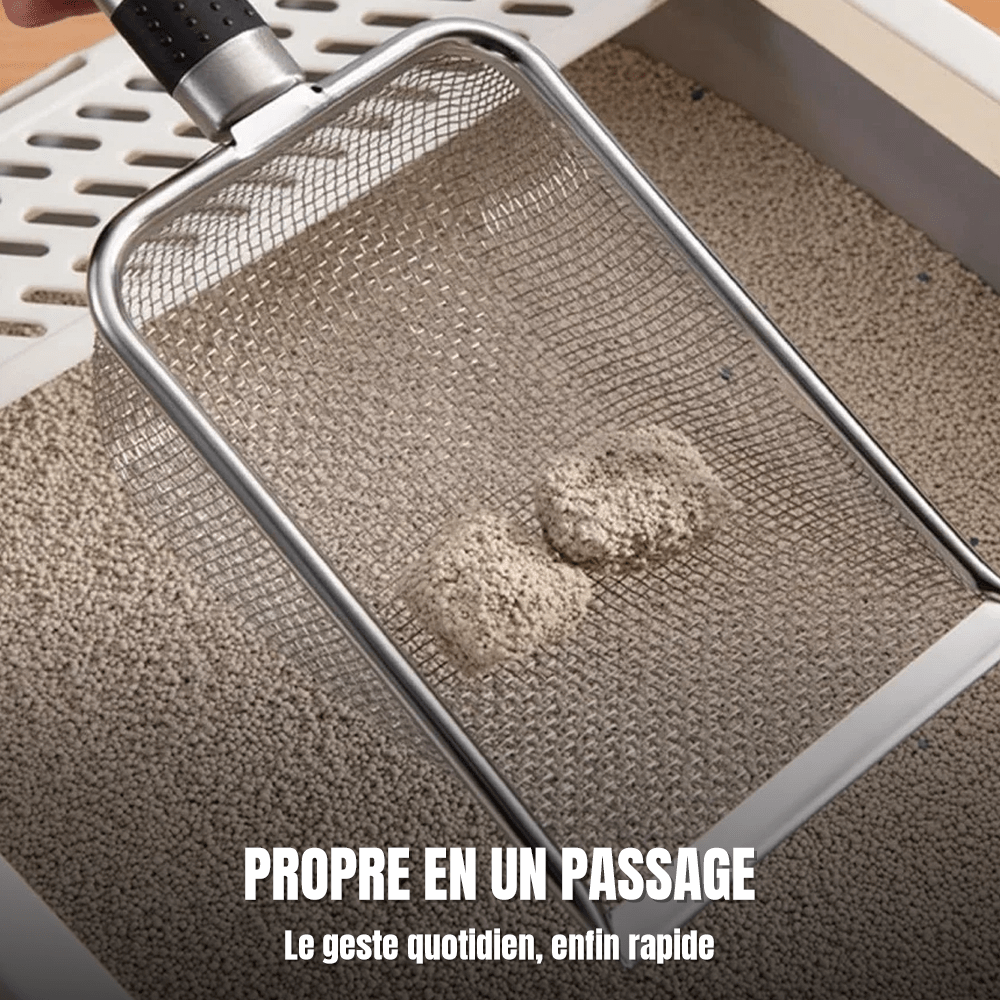 Pelle à litière pour chat en inox, tamis à maille fine 5 mm | Le Tamis Royal - Le Palais des Chats