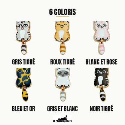 Les six coloris du porte-clés chat Mon Petit Passe-Partout