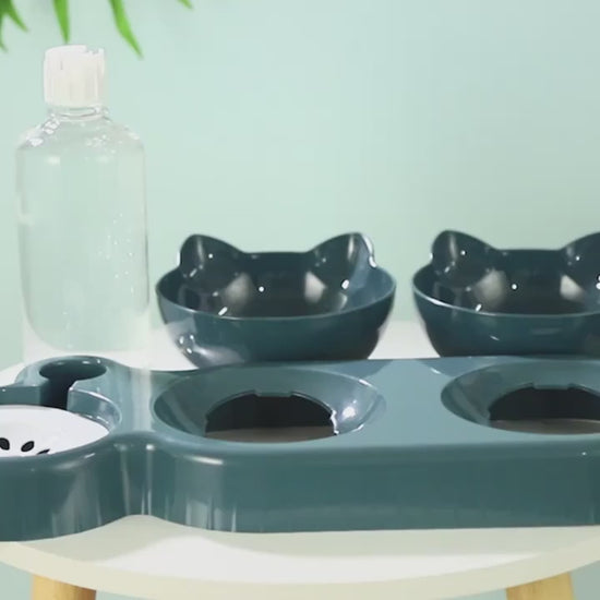 Le Trio Royal Félin, gamelle double pour chat en situation