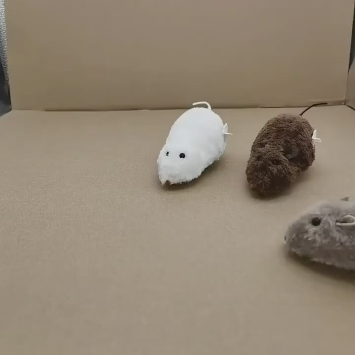 Souris en peluche mécaniques à remonter pour chat Ratatouille en mouvement