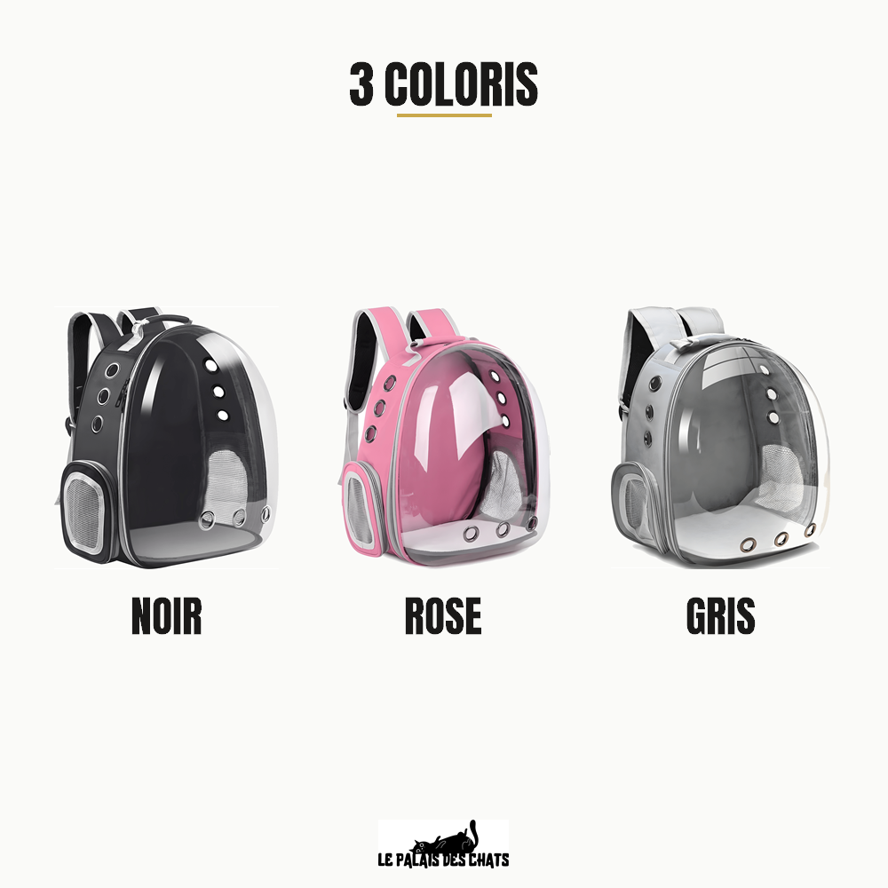 Sac de transport pour Chat L’Écrin de Voyage, 3 coloris : noir, rose, gris