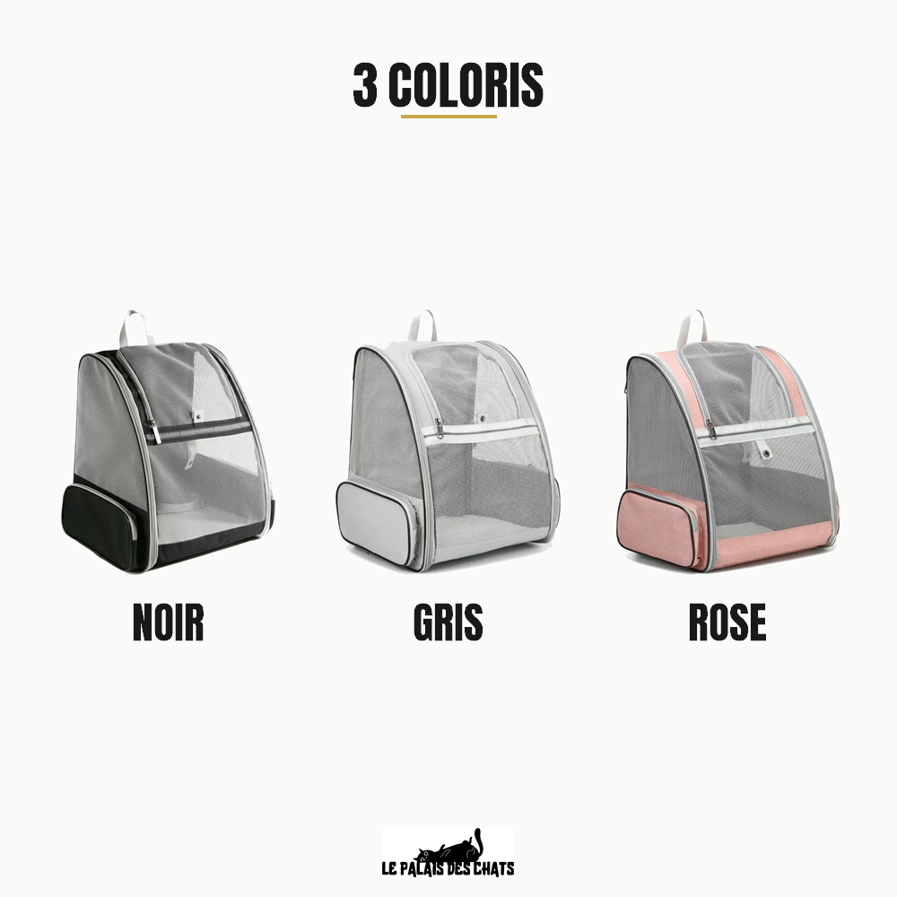 Sac de transport pour chat ChatNomade, 3 coloris : noir, gris, rose